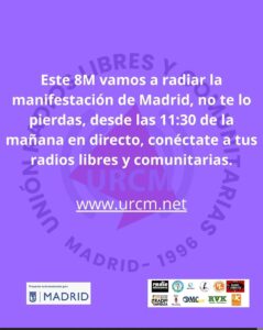 Redifusión domingo 8 de marzo Especial 8M, día de la mujer, en directo URCM